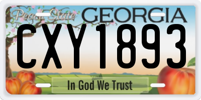 GA license plate CXY1893