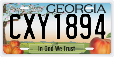 GA license plate CXY1894