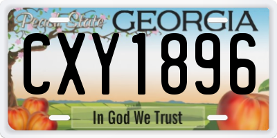 GA license plate CXY1896