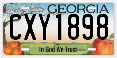 GA license plate CXY1898