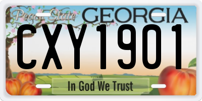 GA license plate CXY1901