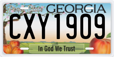 GA license plate CXY1909