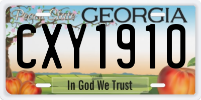 GA license plate CXY1910