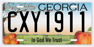 GA license plate CXY1911