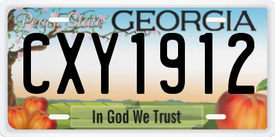 GA license plate CXY1912