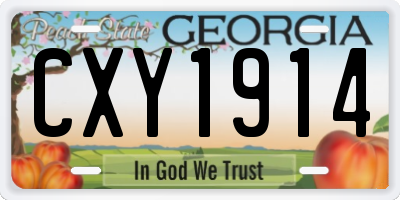 GA license plate CXY1914