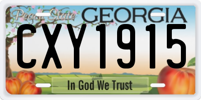 GA license plate CXY1915