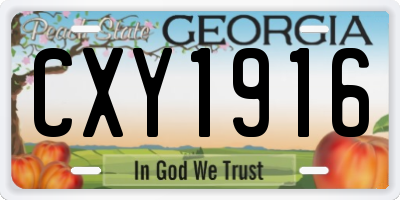 GA license plate CXY1916