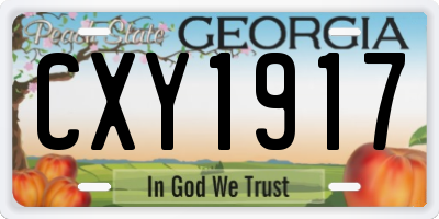 GA license plate CXY1917