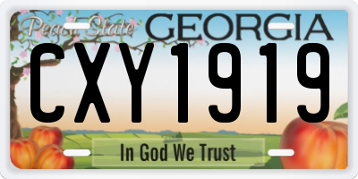 GA license plate CXY1919