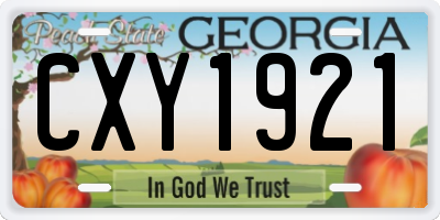 GA license plate CXY1921