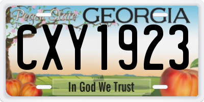 GA license plate CXY1923