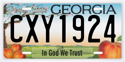 GA license plate CXY1924