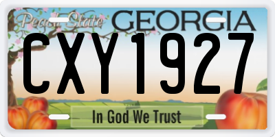 GA license plate CXY1927