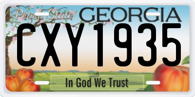 GA license plate CXY1935