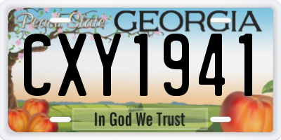 GA license plate CXY1941