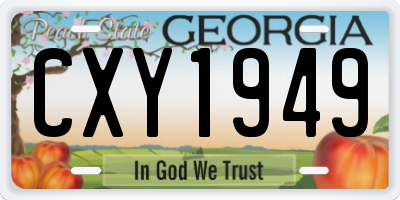 GA license plate CXY1949