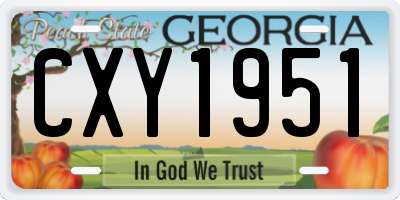 GA license plate CXY1951
