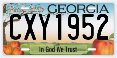 GA license plate CXY1952