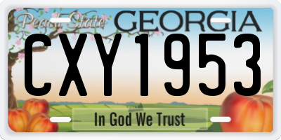 GA license plate CXY1953