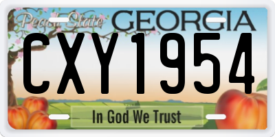 GA license plate CXY1954