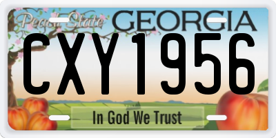 GA license plate CXY1956