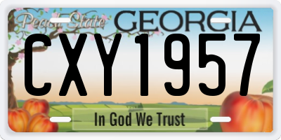 GA license plate CXY1957
