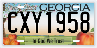 GA license plate CXY1958