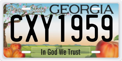 GA license plate CXY1959