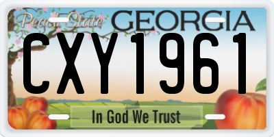 GA license plate CXY1961