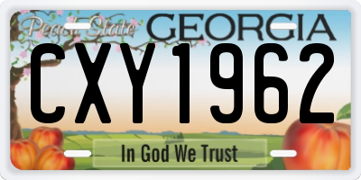 GA license plate CXY1962