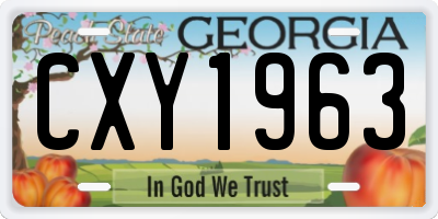 GA license plate CXY1963