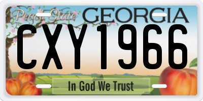GA license plate CXY1966