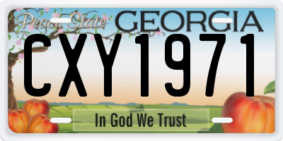 GA license plate CXY1971
