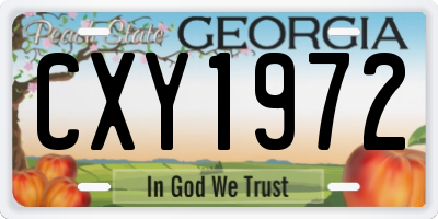 GA license plate CXY1972