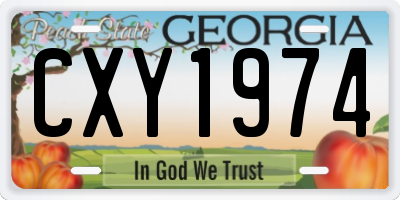 GA license plate CXY1974