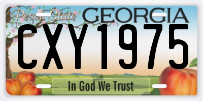 GA license plate CXY1975