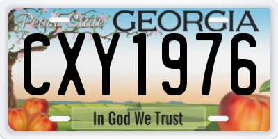 GA license plate CXY1976