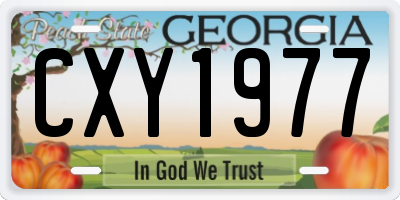 GA license plate CXY1977