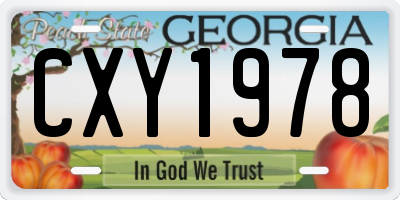 GA license plate CXY1978