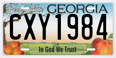 GA license plate CXY1984
