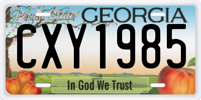 GA license plate CXY1985