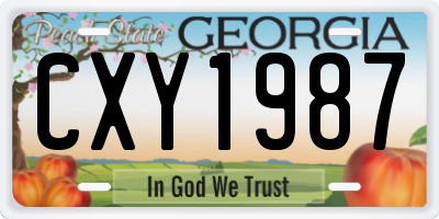 GA license plate CXY1987