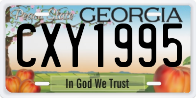 GA license plate CXY1995