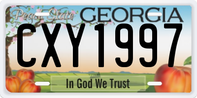 GA license plate CXY1997