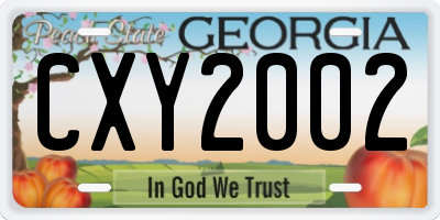 GA license plate CXY2002