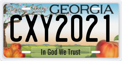 GA license plate CXY2021