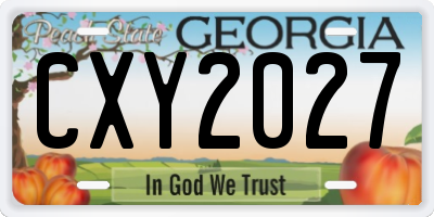 GA license plate CXY2027