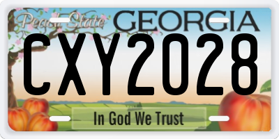 GA license plate CXY2028