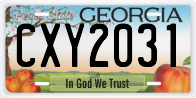 GA license plate CXY2031